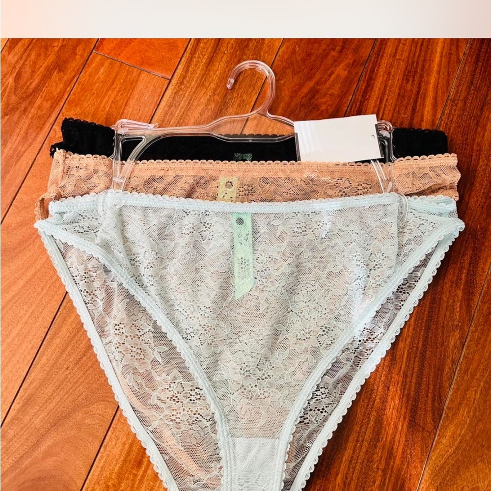Honeydew Intimates Lace Panties Set - Black, Tan, Light Blue